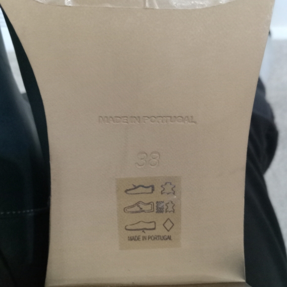 New Free People Tall Leather Tabby Boots in Teal Block Heel Size 38/ 7.5-8 - Picture 13 of 15